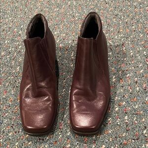 Covington Brown Ankle Boots. Hardly Worn. Little peeling inside shoe see pics